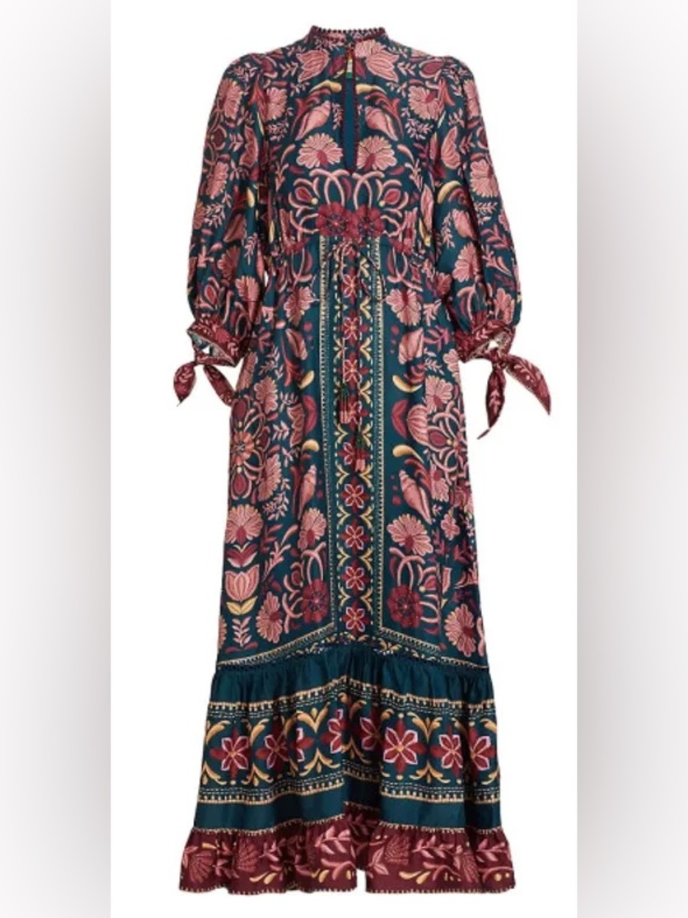 NWT Farm Rio Seashell Tapestry Satin Maxi Dress size medium retails $295